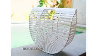 bali bamboo handbags white color handmade